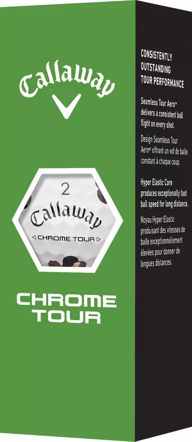 Callaway 2024 Chrome Tour Retro Football Truvis Golf Balls