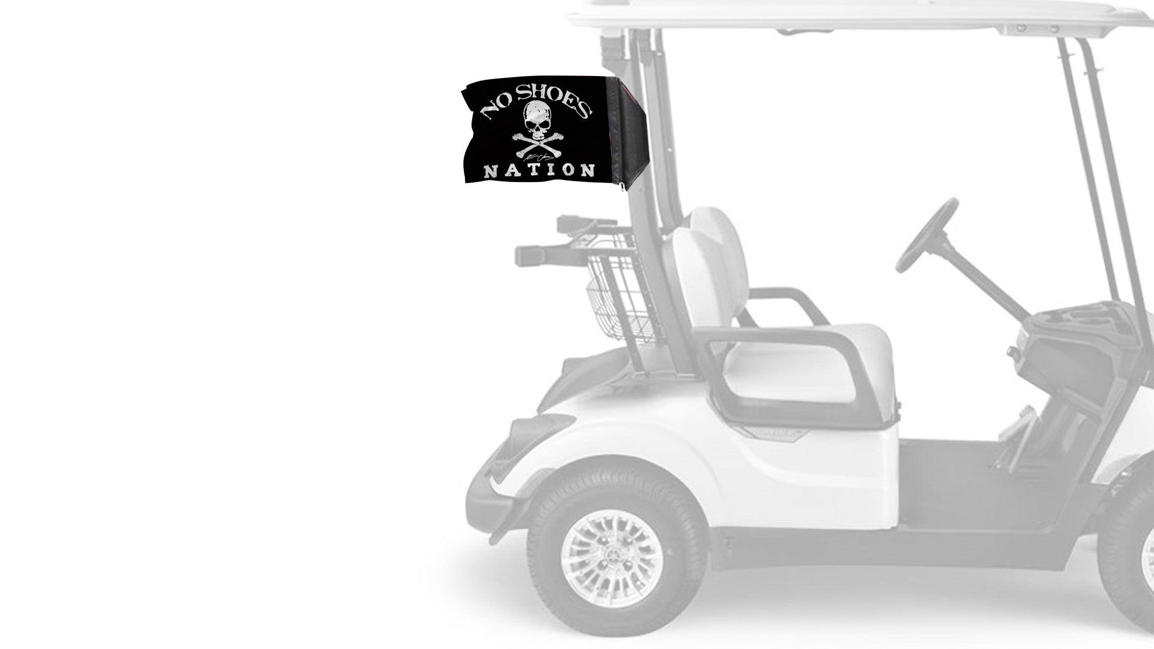 No Shoes Nation 12"x18" Forever Wave Flag for Golf Carts