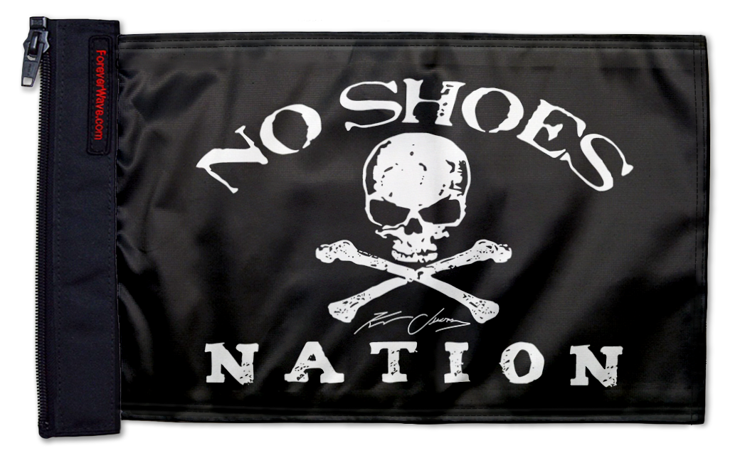 No Shoes Nation 12"x18" Forever Wave Flag for Golf Carts